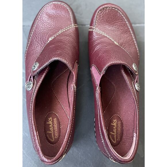 Clarks Women's Ashland Lane Flats Redwood Size 10M Slip On Cushioned Bendables - Picture 1 of 11